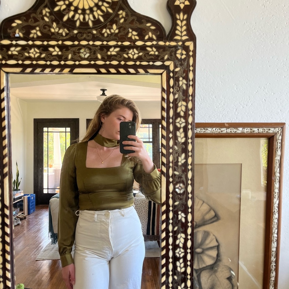 Stone Cold Fox Olive Green Blouse with Neck Wrap